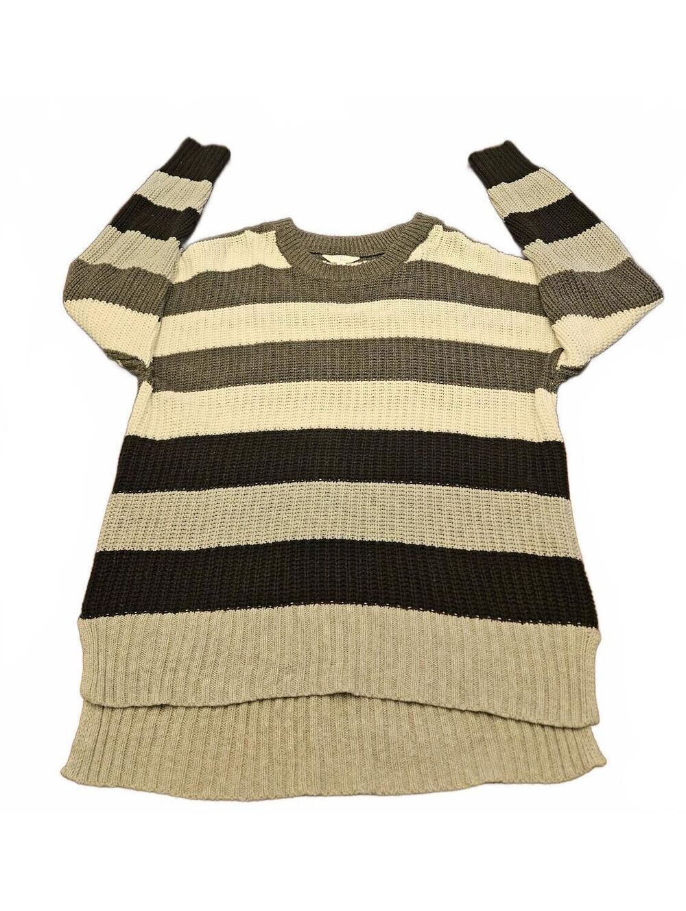Time and Tru Striped Crew Neck Pullover Sweater, Size XXL